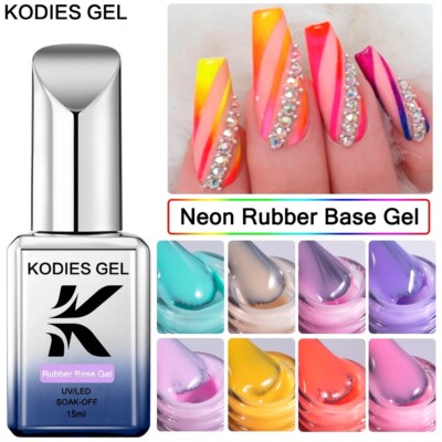 KODIES GEL Neon Rubber Base Gel Polish 15ML Summer Color Base UV Maniküre Nägel