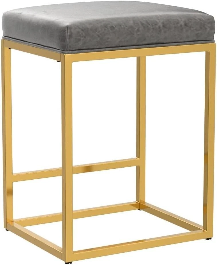 2x Grey Gold 24" Kitchen Bar Stools Chair - Image 4 of 4