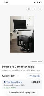 Ekornes Stressless Adjustable Personal / Computer Table in Wenge Stain