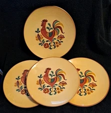 Lot Of 4 Vintage Taylor, Smith and Taylor Reveille Rooster 10.25" Dinner Plates