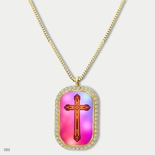 Stunning Colorful Jesus Christ Crucifix Cross Fashion Pendant Necklace Chain Pic