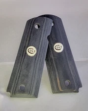 1911 Full Size grips in Black Walnut with White COLT Medallion fits most clones