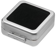 Giftop Glass Top Loose Diamond or Gemstone Display Box Case Silver Small