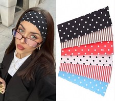 Leeven Polka Dot Headband for Women 6 Pack Non Adjustable, Headbands Color-22