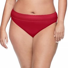 NWT Warners No Pinching No Problems Dig-Free Comfort Lace Hi-Cut Panty Sz L Red