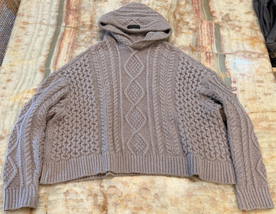 Fear Of God Essentials Mens Pullover Hoodie Core Heather Knit Long Sleeve Size S