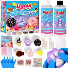 Taba Squishy Kit, DIY Squishy Making Kit 18OZ 1:1 AB Liquid Silicone with 6 Mold
