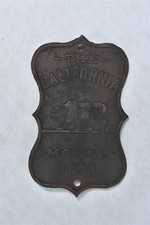 Vintage THE CALIFORNIA BEAR BICYCLE HEAD BADGE EMBLEM MODEL 1896 #09469