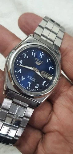 Vintage Seiko 5  Automatic Watch  21 jewel  Blue dial  7009  Day/Date @Japan