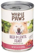 Whole Paws, Wet Dog Food, Beef Lentil Feast, 13.2 Ounce 8.08 per gallon