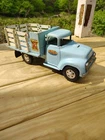 Vintage Tonka Farms Pressed Steel Blue White Truck Farm Vehicle Collectible Toy