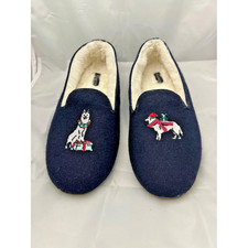 Talbots FIRESIDE EMBELLISHED FLANNEL SLIPPERS - DOGS Size 9M