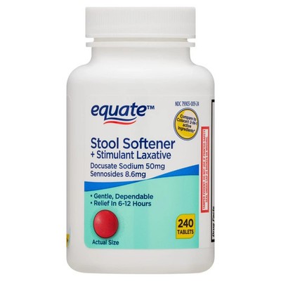 Equate Stool Softener Plus Stimulant Laxative Tablets for Constipation, 240