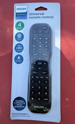 PHILIPS Universal Remote Control, Audio/Video Up To 4 Devices Black SRP4121M/27