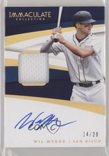 2018 Panini Immaculate Material Signatures Gold 14/20 Wil Myers #IMS-WM Auto 8k4