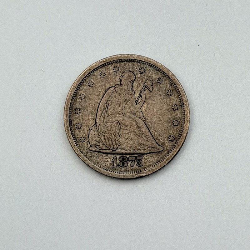 1875-S Twenty Cent Piece 20C Silver San Francisco Short Lived Type Coin