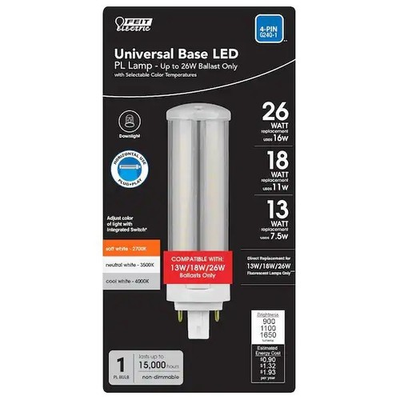 #ad #ad FEIT Electric Universal PL Lamp Horizontal 4 Pin LED Bulb 3 Color G24Q 1 $14.00