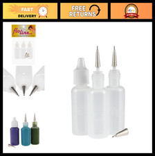 Precision Tip Applicator Bottles - Squeeze Bottle Set with Stainless Steel Tips