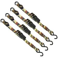 CargoLoc Ratchet Tie Downs 32575 4 Pc. 1" x 8' x 1000 lbs - S-Hooks - CAMO
