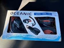 Oceanic Snorkeling Set-fins, mask, snorkel, storage bag size- S/MD
