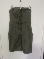 GUESS Strapless Bodycon Dress Lace-Up Pockets Stretch Size US 6 / AU 8-10 Y2K