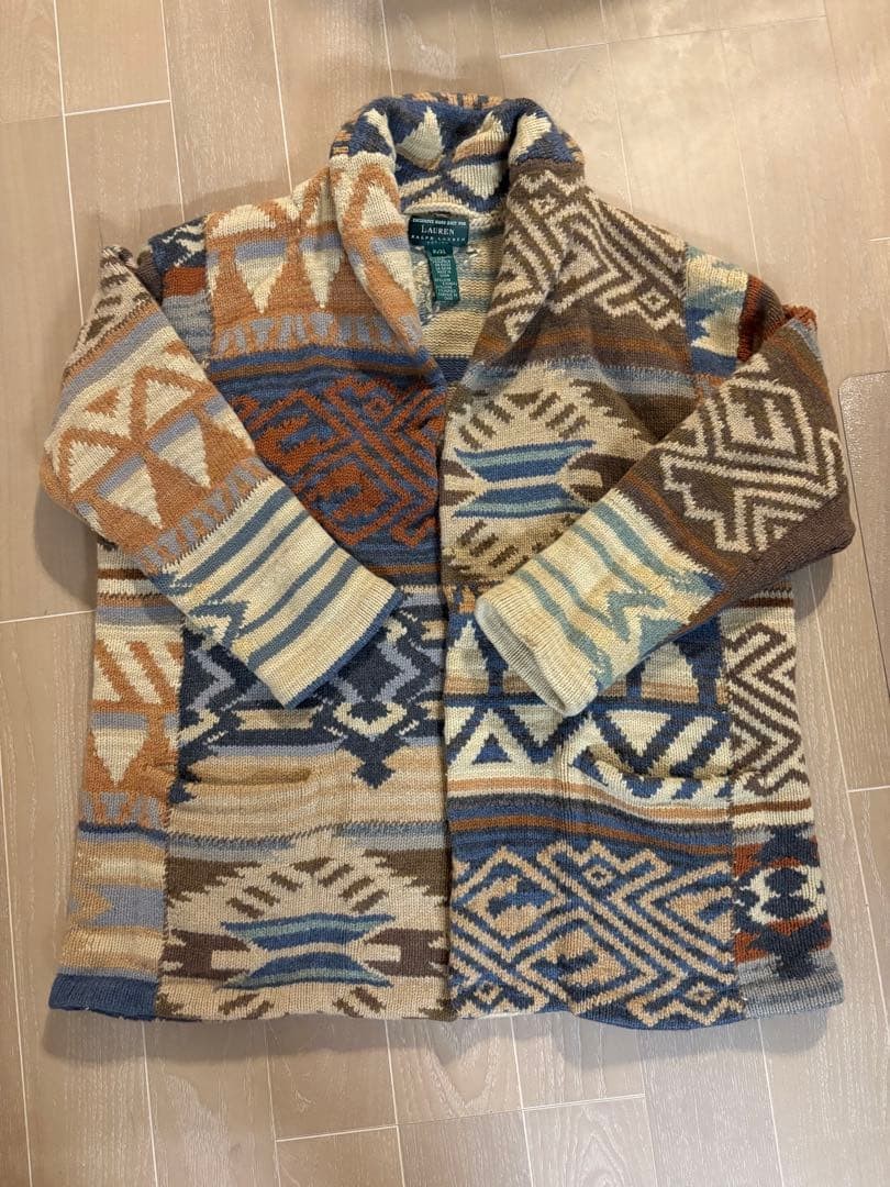 Ralph Lauren Native Pattern Jacket Patchwork Vint… - image 1