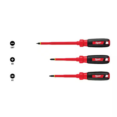 Milwaukee 1000-Volt Insulated Screwdriver Set (3-Piece)