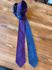Lot of 2 Calvin Klein Mens neckties purple and navy silk