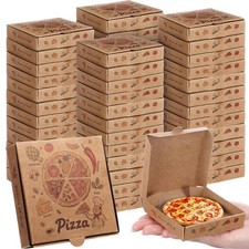 50 Pcs Mini Pizza 3.5 x 3.5 x 0.8 Inch Kraft Small Pizza Boxes Cookie Mini Pi