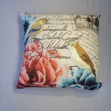 Bird Design Decorative Accent Throw Pillow Cover with Pillow Insert 12 x 12 In