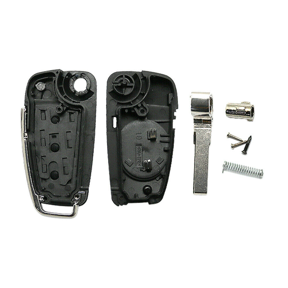 KeylessOption Key Fob Case Replacement For Hyundai Kia - Leather Strap Shell & Button Pad Cover, No Electronics