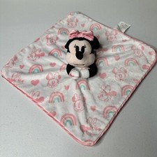 Disney Baby Minnie Mouse Pink Baby Blanket With Rainbows -read