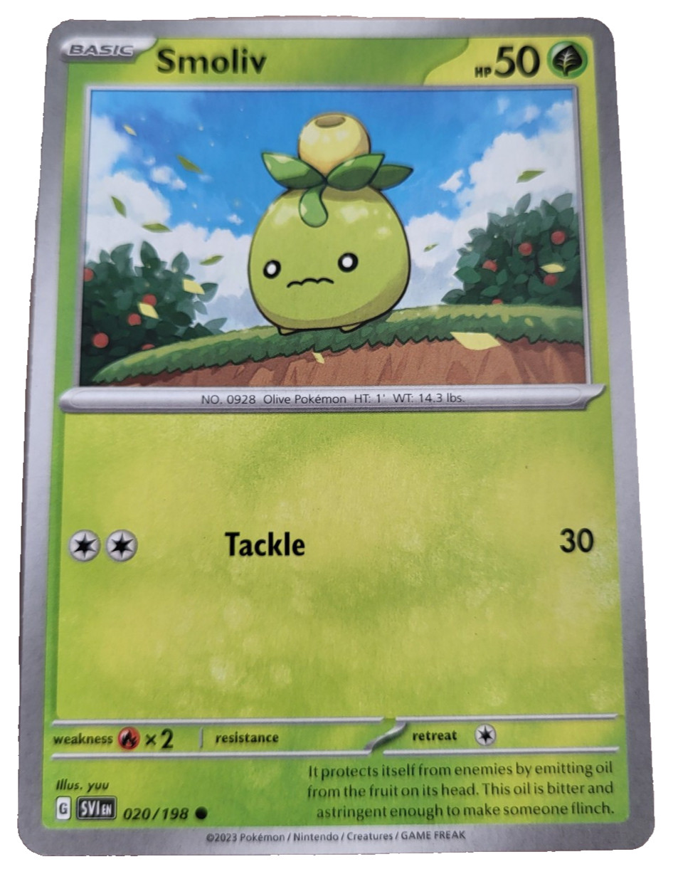 Pokemon Scarlet & Violet 020/198 Smoliv Trading Card TCG (A3