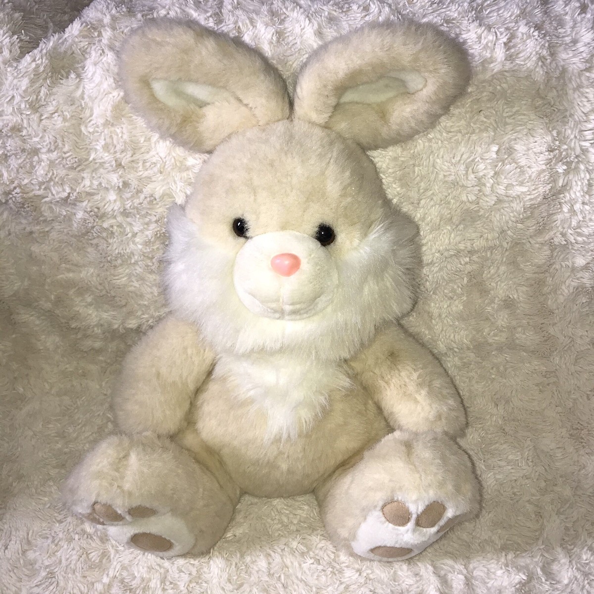 Vintage old TELITOY Large Bunny Rabbit Soft Retro Toy