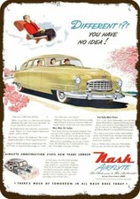 1950 NASH AMBASSADOR Airflyte Car Vintage-Look DECORATIVE REPLICA METAL SIGN 