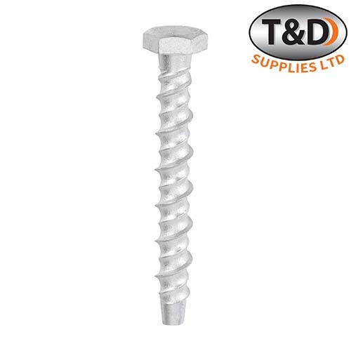 Multi-Fix Masonry Bolts - Hex - Exterior - Silver 8.0 x 75 Box of 100