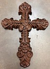 FEMININE FLEUR DE LIS CROSS, Rustic Brown Finish Cast Iron — photo 1