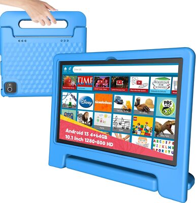 10.1'' Kids Tablet Android 14 | 64GB Octa-Core 8GB RAM | Shockproof Kids Tablet