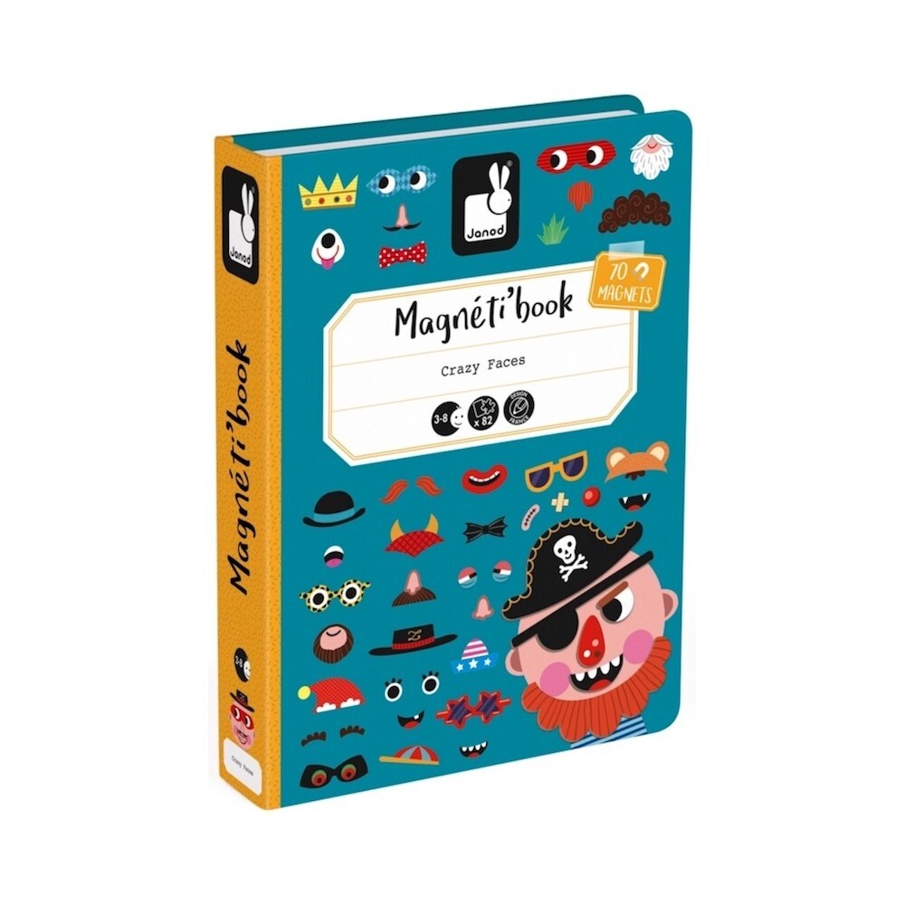 Magnetibook Crazy Faces Garcon développe la motricité fine avec ses 70 aimants