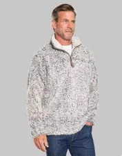True Grit Mens XL Frosty Tipped Pullover Teddy Bear Fleece 1/2 Zip Sweater