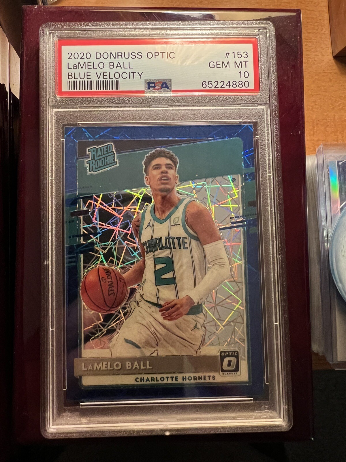 2020-21 Donruss Optic Blue Velocity #153 LaMelo Ball RC Rookie PSA 10