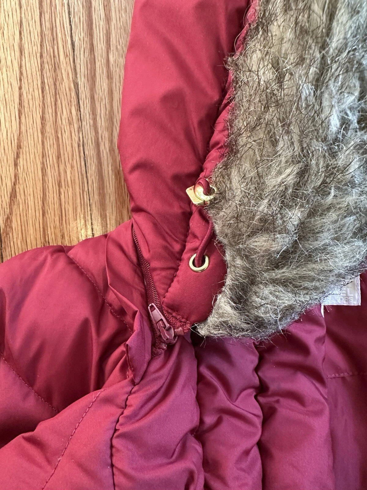 Cappotto Michael Kors donna S piumino imbottito parka cappotto pelliccia cappuccio rosso