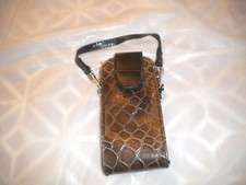 NEW BROWN CELL PHONE POUCH WITH A LOOP FOR THE BELT AND STRAP FOR THE PURSE