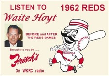 1962 Cincinnati Reds WKRC Radio Counter Standup Sign Waite Hoyt Frisch's Big Boy