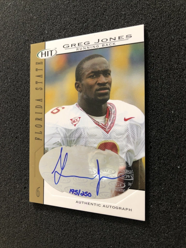 2004 Sage Hit GREG JONES #A6 Autograph ROOKIE CARD 195/250 - Image 3 of 4
