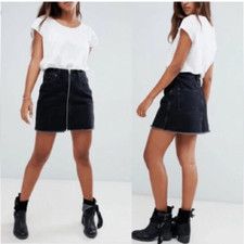ABERCROMBIE Zoe Natural Rise Vintage A-Line Full Zip Skirt