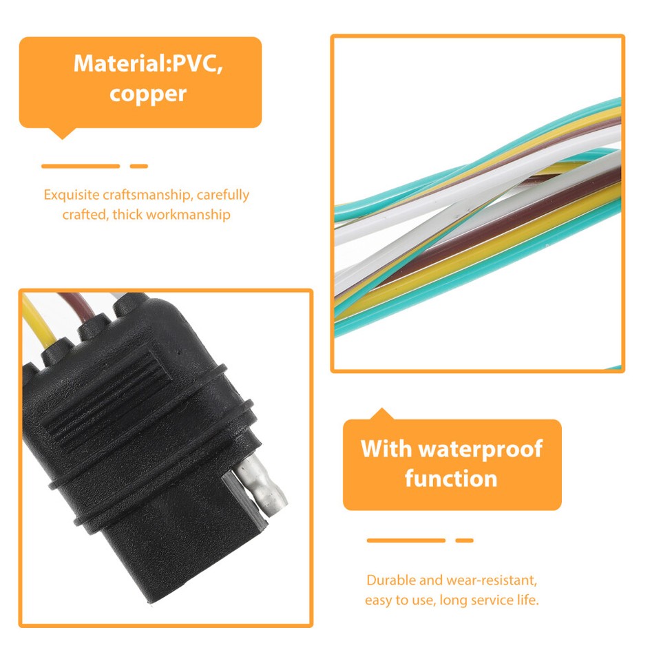 Trailer Wire Power Cord Car Kit Light Plug Hitch Wiring Harness eBay