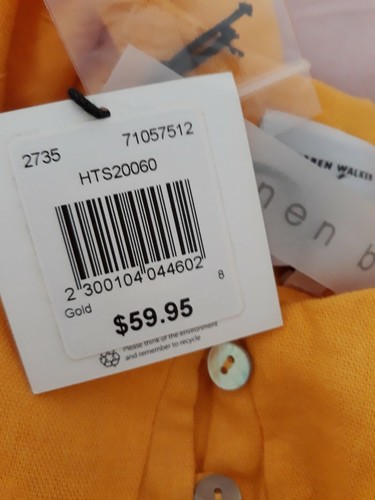 Hi There Karen Walker NWT NEW Linen Daisy Yellow Corset Top 8 Shell Buttons CUTE - Picture 11 of 12