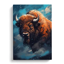 Bison Digital Canvas Wall Art Print Framed Picture Decor Living Room Bedroom