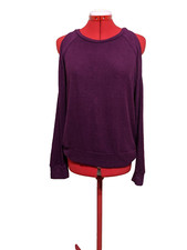 NWT HIPPIE ROSE Sweater MEDIUM 8-10 Women Rayon Cold Shoulder Solid Burgundy